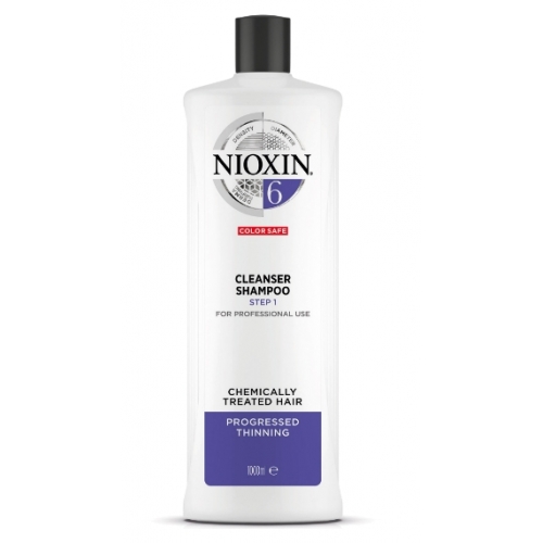 Очищающий шампунь для химически обработанных истонченных волос Nioxin System №6 1000 мл